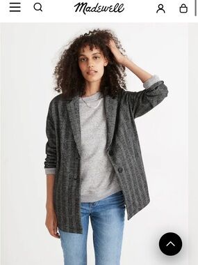 Madewell Glen Plaid Knit Oversized Blazer Size XS
